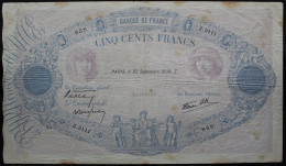 France - 500 Francs - 22-9-1938 - PICK 88c / F31.20 - TB - 500 F 1888-1940 ''Bleu Et Rose''