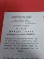 Doodsprentje Marcel Faes / Sint Katelijne Waver  10/4/1910 Mechelen 28/10/1976 ( Joanna Verberck ) - Religion & Esotérisme