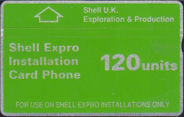 UK - CUR002 Shell Expro CARD PHONE (Green Band - Notched) 120 Units - 128A - Plateformes Pétrolières