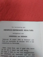 Doodsprentje Heinrich Bernhard Keultjes / Mülheim A/d Ruhr 18/3/1905 Kerkrade 23/10/1976 ( Hendrika Van Reenen ) - Religion & Esotérisme