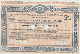 CHEMINS De FER De La GRANDE CEINTURE De PARIS 1930 - Railway & Tramway