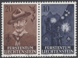 Liechtenstein 1957: Lord Baden-Powell & Pfadfinder Zu 304-305 Mi 360-361 Yv 322-3 Mit ET-o VADUZ 10.IX.57 (Zu CHF 5.00) - Oblitérés