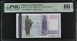 50000 Leva BULGARIA 1997 UNC PMG 66 EPQ - Bulgarije