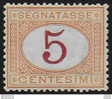1870 Italia Segnatasse 5c. Sup MNH Sassone N. 5 - Other & Unclassified
