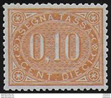 1869 Italia Segnatasse 10c. Bruno Arancio Bc MNH Sassone N. 2 - Other & Unclassified