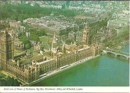 London (England, U. K.) Aerial View Of House Of Parliament, Big Ben, River Thames, Westminster Abbey & Whitehall - Houses Of Parliament