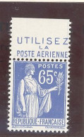 BANDE PUB -N°365- 65c BLEU TYPE PAIX- N**-PUB  POSTE AÉRIENNE - (MAURY 247) - - Ungebraucht