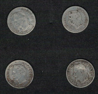 Lot Lde 4 Pièces Napoleon III  20 Cts.Argent. - Other & Unclassified