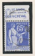 BANDE PUB -N°365- 65c BLEU TYPE PAIX- Obl-PUB  FER A CHEVAL  - (MAURY 245) - - Used Stamps