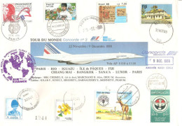 CONCORDE N° 3   TOUR DU MONDE SUPERSONIQUE  22/11/1988 09/12/1988 VOLS AF5110 à 5118 10 OBLITERATIONS - Other & Unclassified