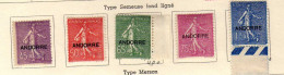 Andorre Francaise  -(1931) -  Timbres De France - Semeuse Sur Fond Ligne Surcharges - - Neufs* - MLH/MH - Neufs