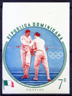 Dominica Rep. 1960 MNH Imperf, Fencing Carlo Pavesi, Sports, Melbourne Olympics - Zomer 1956: Melbourne