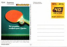 Croatia, Table Tennis, Croatian Lottery Sponsor Of Sports, Stationery - Table Tennis