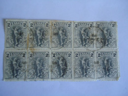 GREECE USED STAMPS  1901 FLYING  BLOCK OF 10 POSTMARK - Usati