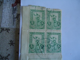 GREECE USED STAMPS  1901 FLYING  BLOCK OF 4 POSTMARK  ΑΣΤΑΚΟΣ - Usados