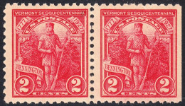 !a! USA Sc# 0643 MNH Horiz.PAIR (right Side Cut / A1) - Vermont Sesquicentennial - Unused Stamps