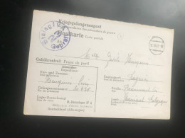 1942  Prisoner Of War Post Card Sent To Belgium See Photos - Covers & Documents