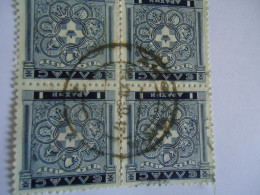 GREECE USED STAMPS 1939 IONIAN UNION   BLOCK OF 4 POSTMARK - Oblitérés