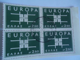 GREECE USED STAMPS EUROPA    BLOCK OF 4 POSTMARK  ΦΙΛΟΤΕΛΙΚΟ - Used Stamps