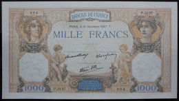 France - 1000 Francs - 16-12-1937 - PICK 90b / F38.7 - TTB - 1 000 F 1927-1940 ''Cérès Et Mercure''