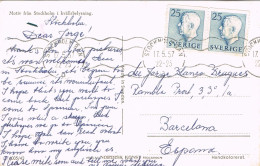 53935. Postal STOCKHOLM (Sverige) Suecia 1957. Vistas Varias De Stockholm - Lettres & Documents