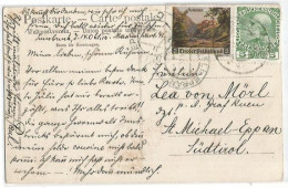 Austria PPC Hotting Innsbruck 14okt1910 X Sud Tirol S.Michael Eppan With H.2 Tiroler Volksbund Stamp Runhelstein Schloss - Vignette [ATM]