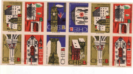 Czechoslovakia - Czechia 12 Matchbox Labels, CHEB - Monument Reservation - Boites D'allumettes - Etiquettes