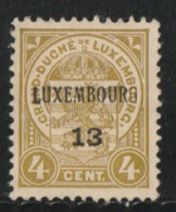 Lixembourg  1913  Prifix Nr. 87 - Vorausentwertungen