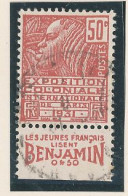 BANDE PUB -N°272- 50c ROUGE TYPE FEMME FACHI -Obl -PUB  BENJAMIN  - (MAURY 164 ) - - Usados