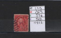 PRIX FIXE Obl 229 YT263 MIC 554 SCO 562 GIB George Washington  1922    Etats Unis 58/07 - Used Stamps