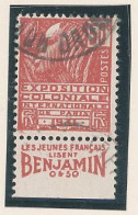 BANDE PUB -N°272- 50c ROUGE  VIF TYPE FEMME FACHI -Obl -PUB  BENJAMIN  - (MAURY 164 ) - - Used Stamps