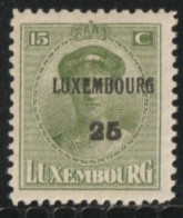 Lixembourg  1925  Prifix Nr. 152 Pf/mnh - Préoblitérés