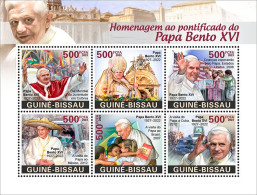 Guinea Bissau 2023, Pope Benedict, 6val In BF - Papi