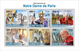 Guinea Bissau 2023, Notre Dame, Pope Benedict, And J. Paul II, 6val In BF - Papi