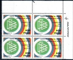 Repubblica Varietà - 1990 Italia '90 "CIAO" Quartina MNH ** - Errors And Curiosities