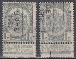 1751 Voorafstempeling Op Nr 53 - GENT 1912 GAND - Positie A & B - Roulettes 1910-19