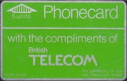 UK - British Telecom L&G  BTD006 - 2th Issue Phonecard Compimentary - 5 Units - 603F - BT Emissions Définitives