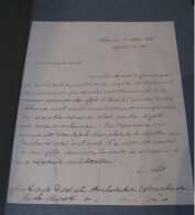 HIS DE BUTENVAL Autographe Signé 1838 AMBASSADEUR SENAT PORTUGAL à DUROSNEL - Politicians  & Military
