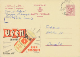 BELGIUM VILLAGE POSTMARKS  BORGLOON A SC With Dots 1968 (Postal Stationery 2 F, PUBLIBEL 2088) - Postmarks - Points