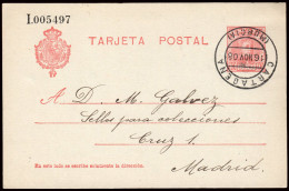 Murcia - Edi O EP 45 - Entero Postal Mat "Cartagena 16/Nov./06" - 1850-1931