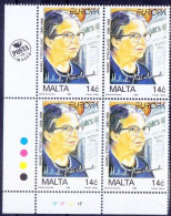 Mabel Strickland, Journalist, Newspaper, Europa, Signature, Malta 1996 MNH  BLk 4 Colour Guide - 1996