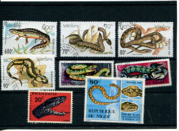 Serpent, Salamandre, - Laos, Guinée, Rwanda, Niger - Serpientes
