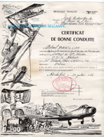 BASE  Aérienne 721 ROCHEFORT-( 17)- ECOLE TECHNIQUE - CERTIFICAT DE BONNE CONDUITE 1964 - Aviation