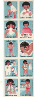 Czechoslovakia - Czechia 10 Matchbox Labels, Body Hygiene, Shower, Teeth Cleaning - Boites D'allumettes - Etiquettes