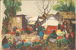 JAMAICA - WATER COLOR BY C.X. CARLSON - MAILED - 1940s (17825) - Jamaïque