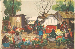 JAMAICA - WATER COLOR BY C.X. CARLSON - MAILED - 1940s (17825) - Giamaica