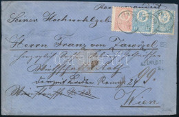 1871 Ötödik Súlyfokozatú Ajánlott Levél Előoldalán Kőnyomat 5kr és 10kr Pár, A Hátoldalán Pedig Kőnyomat 10kr. Mindegyik - Sonstige & Ohne Zuordnung