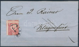 1874 Réznyomat 5kr Látványos Elfogazással Levélen "SZEGZ(ÁRD)" - "(KLAG)ENFURT" - Other & Unclassified