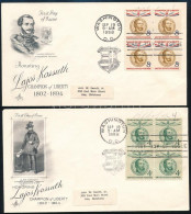 HUNGÁRIKA USA 1958 Kossuth Négyestömbök 2 Db FDC-n - Other & Unclassified