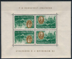 ** 1947 Roosevelt 12+12f Fordított Képállású Kisív (22.500) (apró Ránc / Small Crease) - Sonstige & Ohne Zuordnung